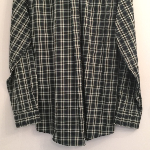 LL Bean Black/Green Twill Sport Shirt M Reg NWT - Picture 4 of 8